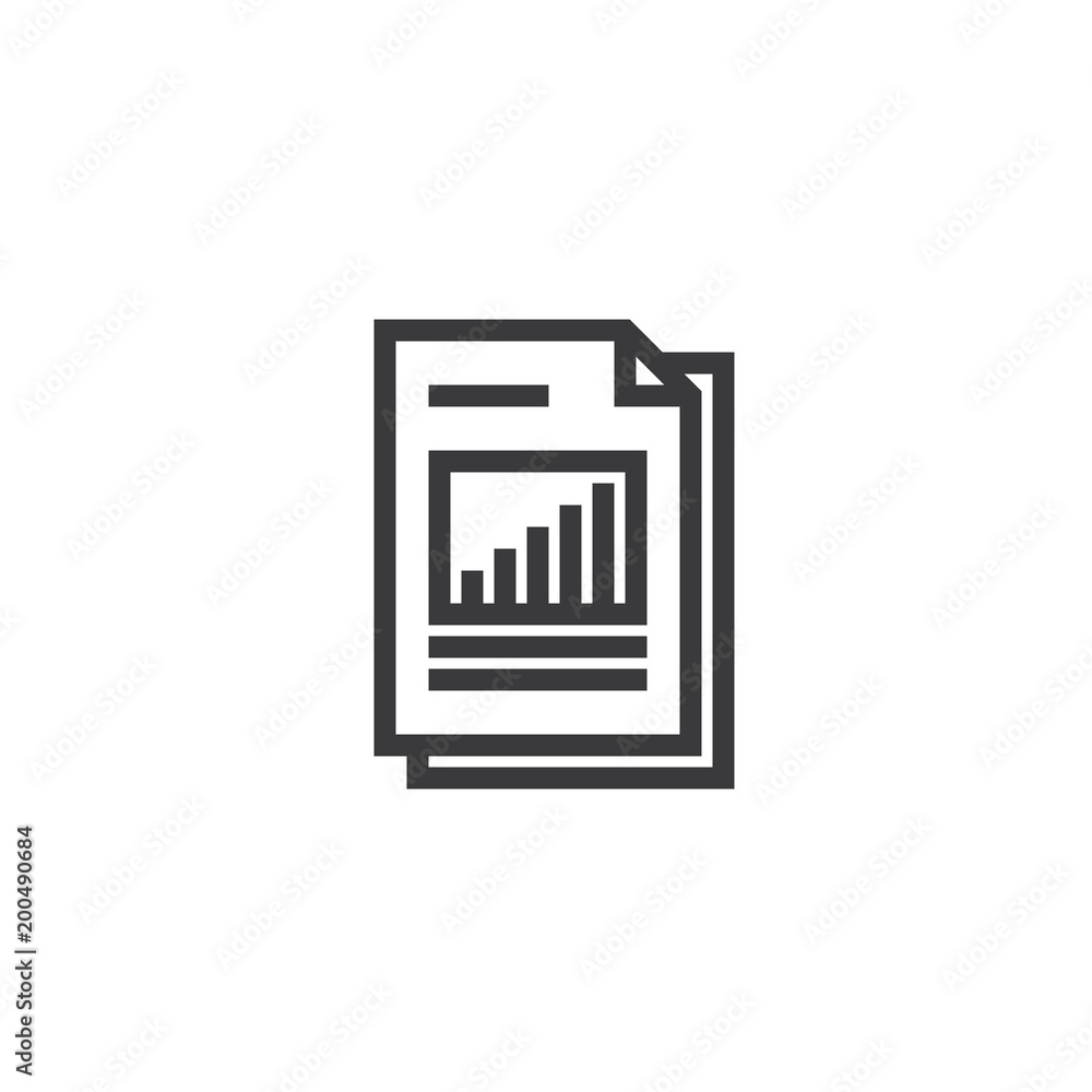 Poster spreadsheet document paper outline icon. isolated note paper icon in thin line style for graphic and
