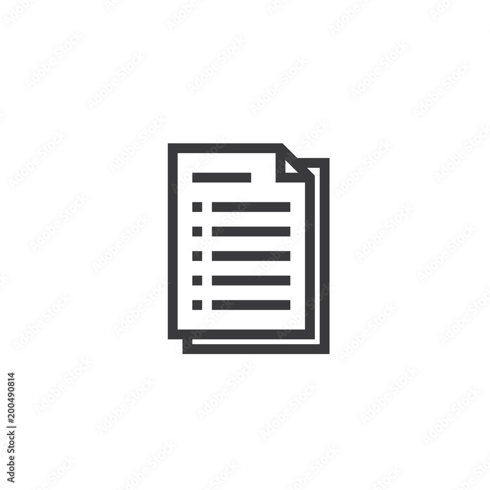 Poster document paper outline icon. isolated note paper icon in thin line style for graphic and web design.