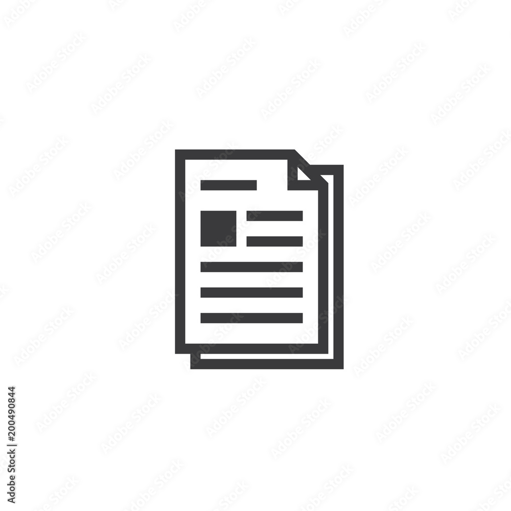 Poster document paper outline icon. isolated note paper icon in thin line style for graphic and web design.