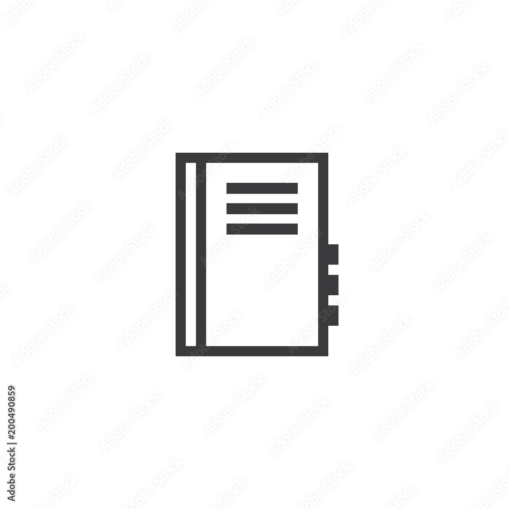 Poster notebook outline icon. isolated document paper note icon in thin line style for graphic and web desi