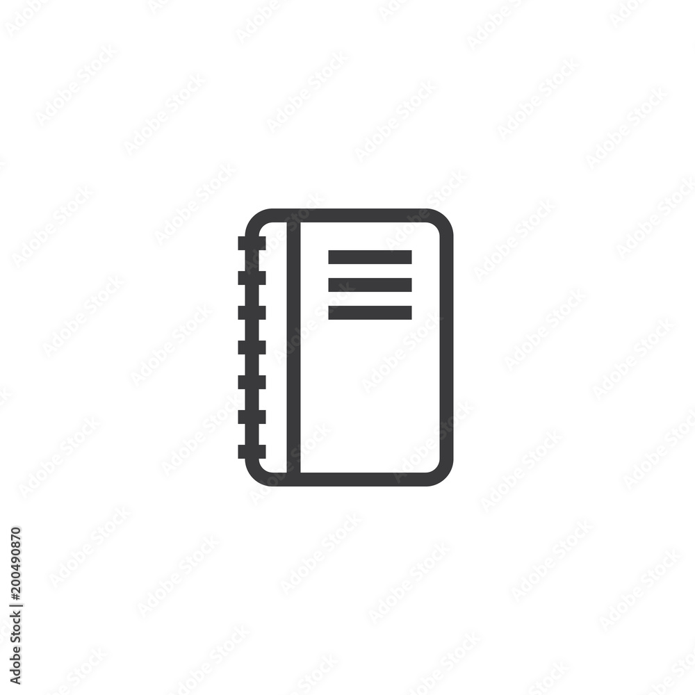 Poster notebook outline icon. isolated document paper note icon in thin line style for graphic and web desi