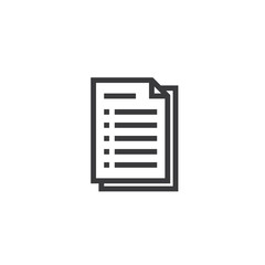 Document paper outline icon. isolated note paper icon in thin line style for graphic and web design. Simple flat symbol Pixel Perfect vector Illustration.