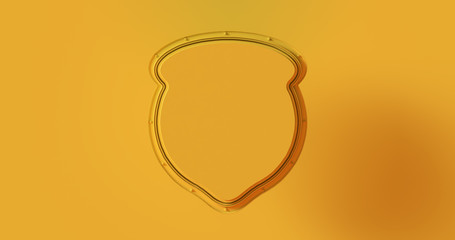 Yellow Shield Badge 3d illustration