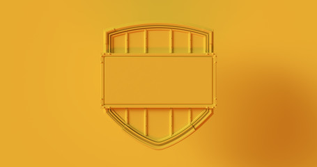 Fototapeta na wymiar Yellow Shield Badge