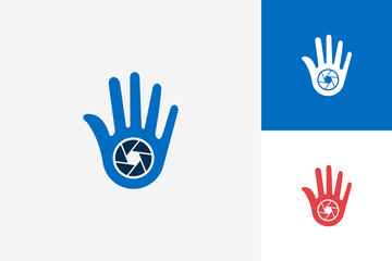 High Five Hand Camera Logo Template Design Vector, Emblem, Design Concept, Creative Symbol, Icon