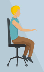 Sitting on chair icon. Flat illustration of sitting on chair vector icon for web