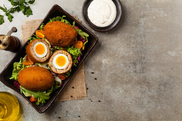 Meatballs with minced meat stuffed with boiled egg.