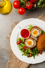 Meatballs with minced meat stuffed with boiled egg.