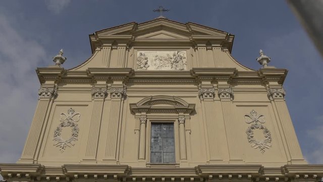 Low angle of a church facade
