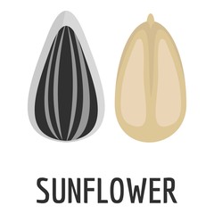 Sunflower seed icon. Flat illustration of sunflower seed vector icon for web