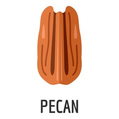 Pecan icon. Flat illustration of pecan vector icon for web - obrazy, fototapety, plakaty