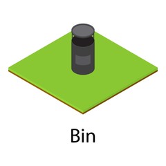 Bin icon. Isometric illustration of bin vector icon for web