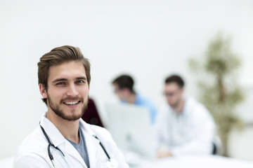 Fototapeta premium closeup.portrait of a handsome doctor