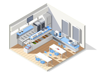 Eating House Isometric Composition
