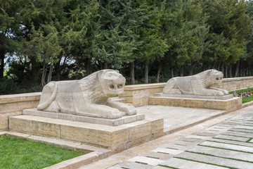Lion Statues At Anitkabir, Ankara, Turkey