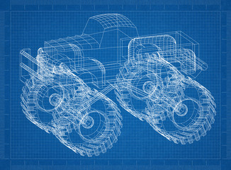 Monster Truck 3D blueprint © Marko