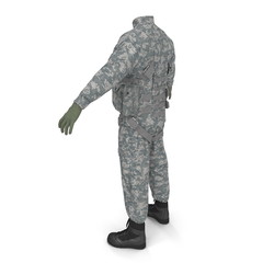 US Helicopter Pilot Uniform on white. 3D illustration