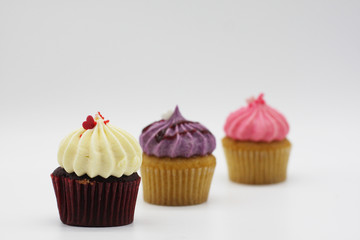 Cupcakes on a white background