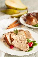 Pear cinnamon slow cooked porkloin