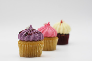 Cupcakes on a white background