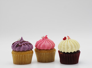 Cupcakes on a white background