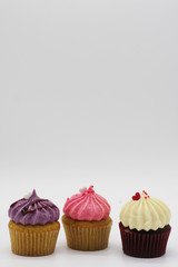 Cupcakes on a white background