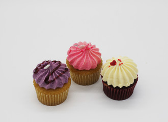 Cupcakes on a white background