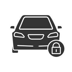 Locked car glyph icon
