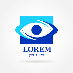 vision symbol emblem, oculist sign vector design template