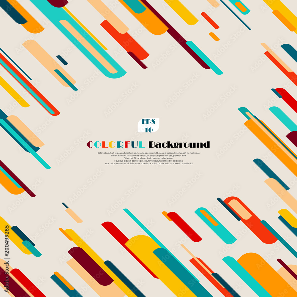 Poster abstract vector of colorful modern background. dynamic stylish geometric frame for presentation. ele