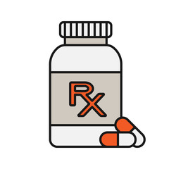 Fototapeta premium RX pill bottle color icon