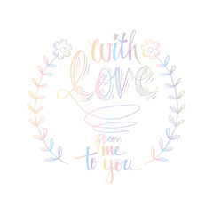 With love from me to you hand lettering