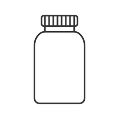 Prescription pills bottle linear icon