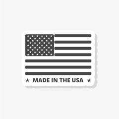 USA flag - Made in America sticker, simple vector icon
