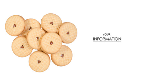 Biscuits with strawberry cream pattern