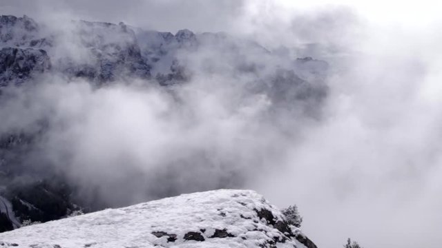 Rolling fog in the Italian mountains