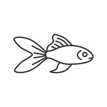 recommend clip art: Aquarium goldfish linear icon