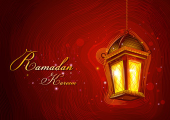 Illuminated lamp for Ramadan Kareem Greetings for Ramadan background