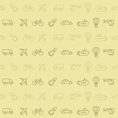 Seamless pattern with transport icons for your design