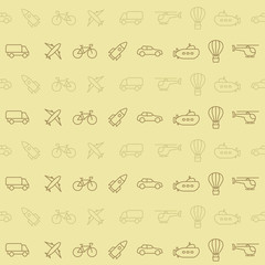 Seamless pattern with transport icons for your design