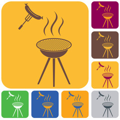 Barbecue sausage icon