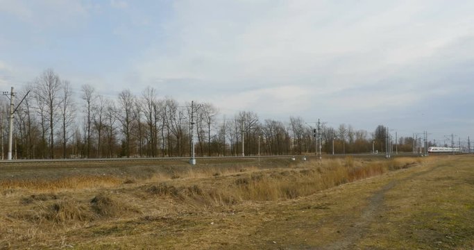 April  4, 2018 St. Petersburg, Russian Railways, passenger express Peregrine 