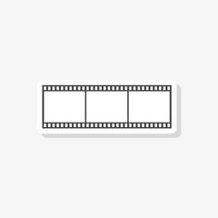 Blank film strip, film frame sticker, simple vector icon