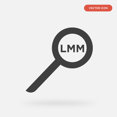 search icon isolated on grey background, in black, vector icon illustration