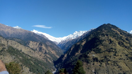 Fototapeta na wymiar Way to Khati Villege.. The last villege of india..(Himalaya Region)