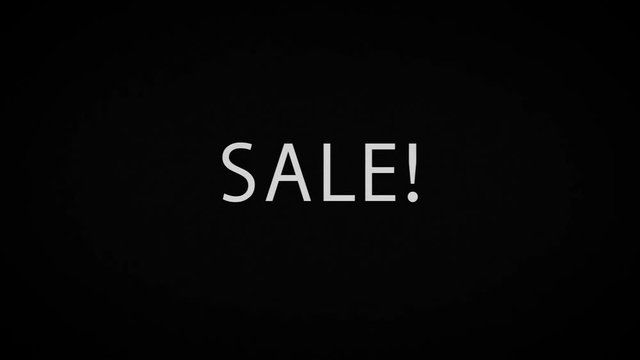 Sale text on old tv screen, 4K seamless loop glitch animation