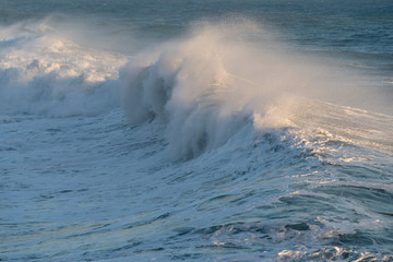 Waves breaking on the coast