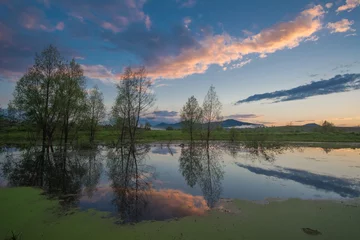 Foto op Canvas sunrise over the lake © Сергей Гивиряк