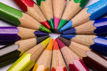 close up  of colored pencils