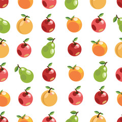 apples pears oranges. seamless pattern